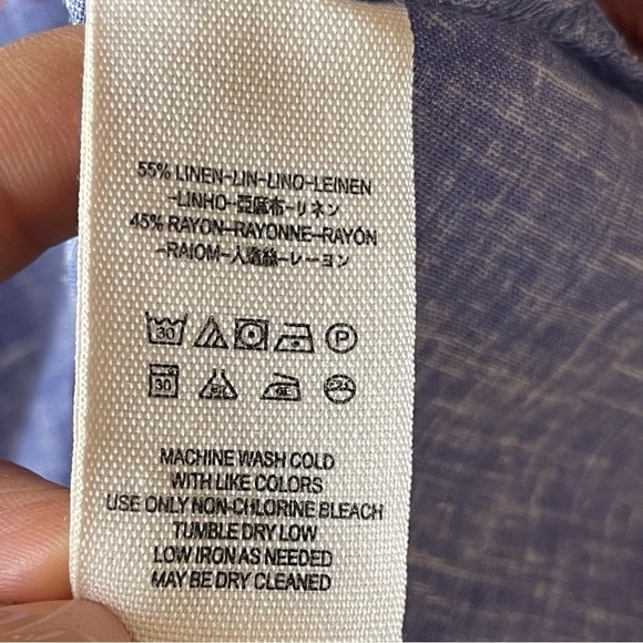 FREE People Women’s Tulum Linen Floral Print Mini Dress Tunic Size XS Blue - Picture 10 of 10